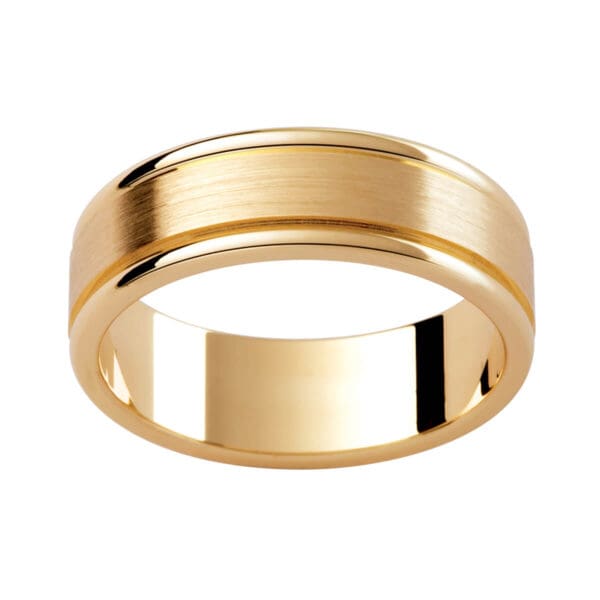 P277 Classic Men'S Ring With Emery Finish And Polished Edges. Timeless And Elegant Design