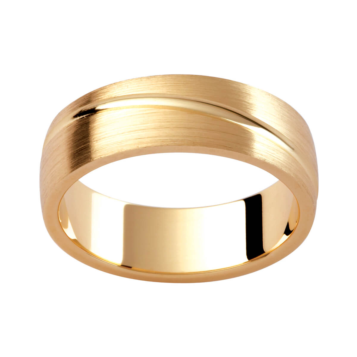 P340 men's ring in a brushed finish with polished groove