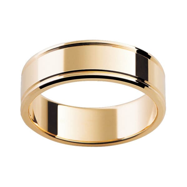 P49 Men'S Weddin Band With Polished Rails And Bevelled Edges