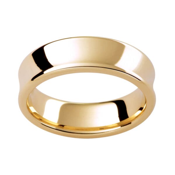 Pc303 Men'S Ring With Concaved Finish With Rounded Edges.