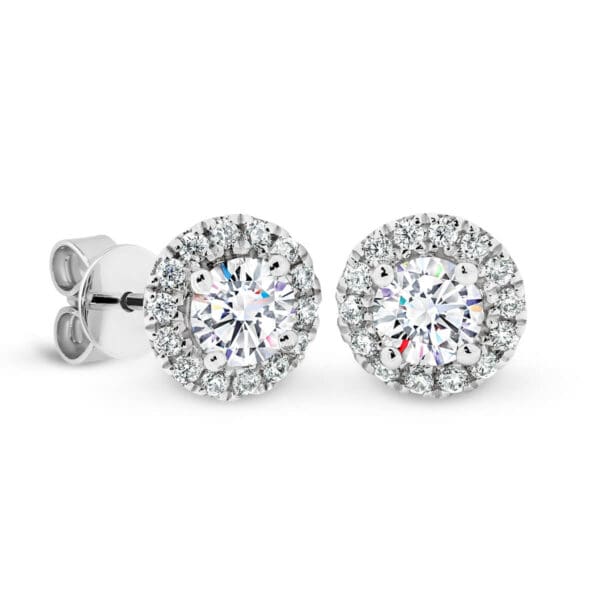 Rosetta 4.0-4.5 Round Halo Stud Earrings