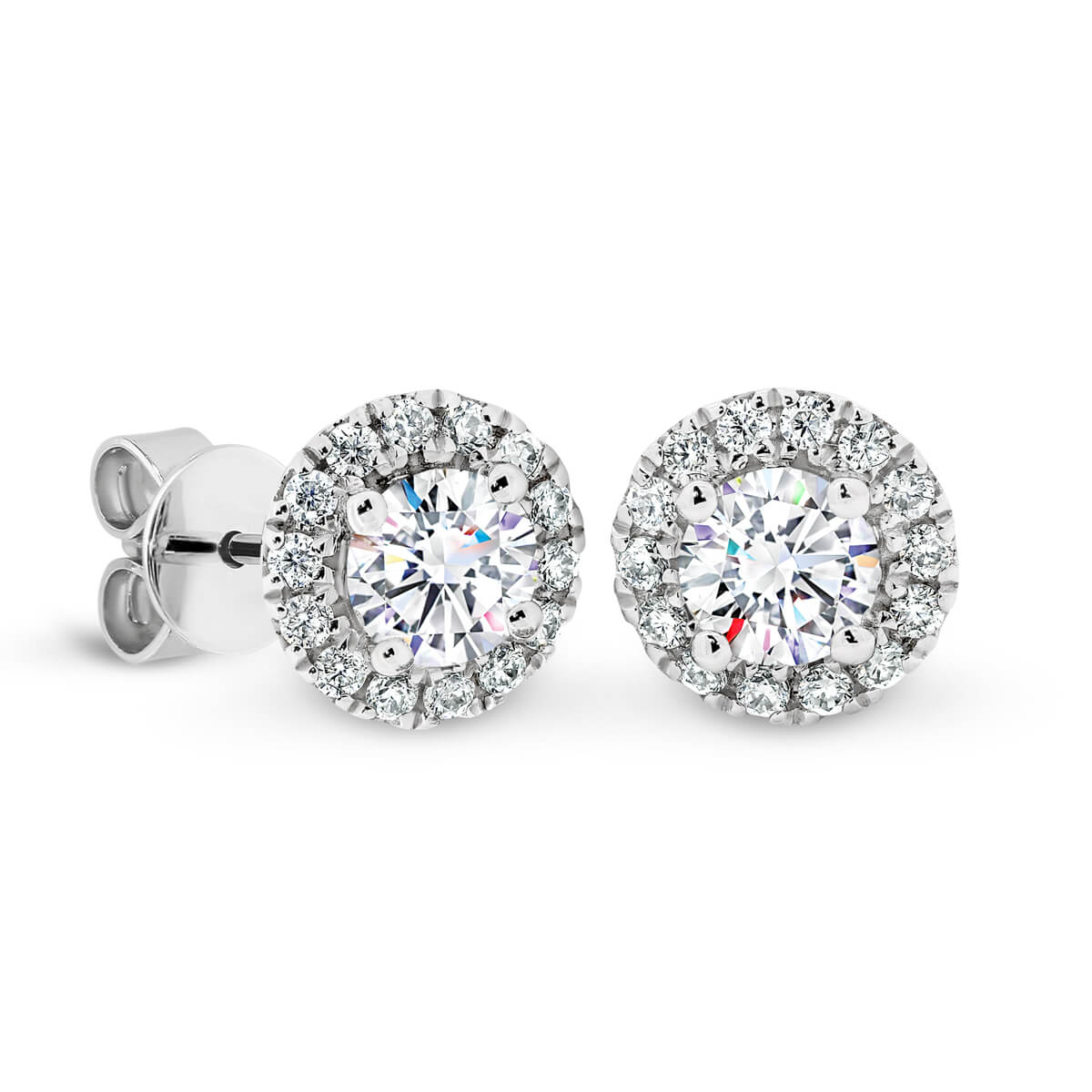 Rosetta 4.0-4.5 round halo stud earrings