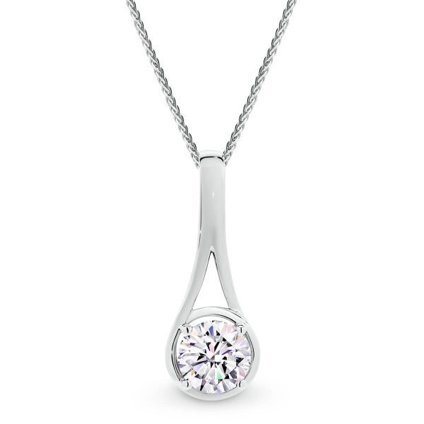 Bezel set moissanite pendant with a difference