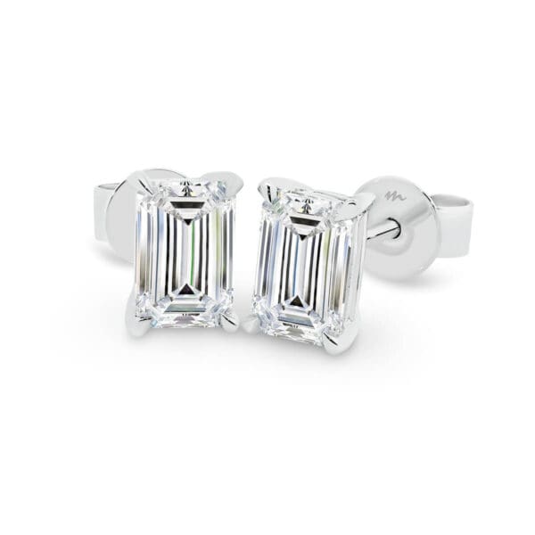 Sandy 5X3-7X5 Emerald Cut Solitaire Moissanite Earrings