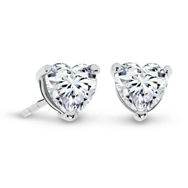 Tami 5.0-6.5 Small Heart Shaped Solitaire Earrings