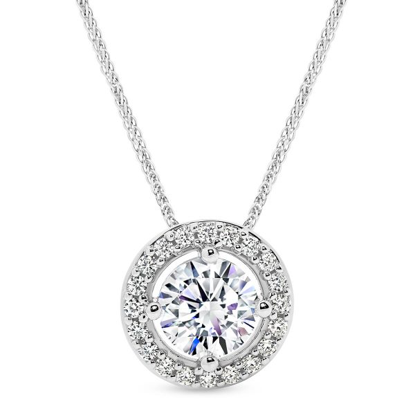 Vicky 0.50-1.00Ct Vintage Halo Pendant With Slider Chain In Australia