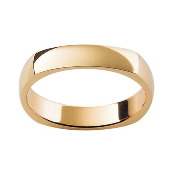 Sq1 Men'S Squre Edge Plain Band In Polished Gold