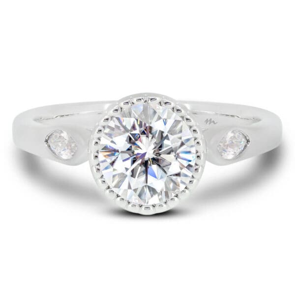 Dalia Sn Vintage Halo Moissanite Ring Front View