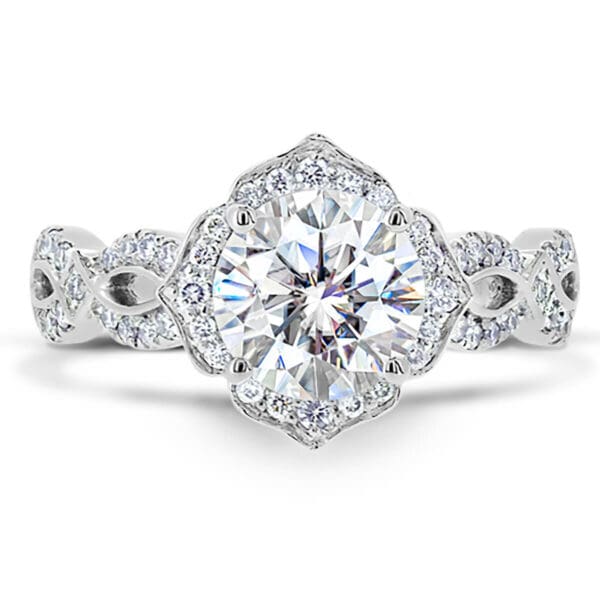 Daniella SN Vintage Moissanite and Diamond Ring