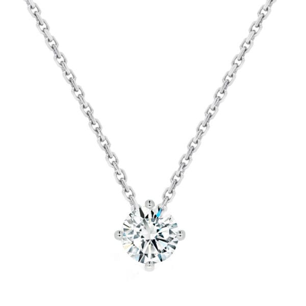 Ellaina 0.50-0.60ct 4 prong solitaire floating necklace on chain