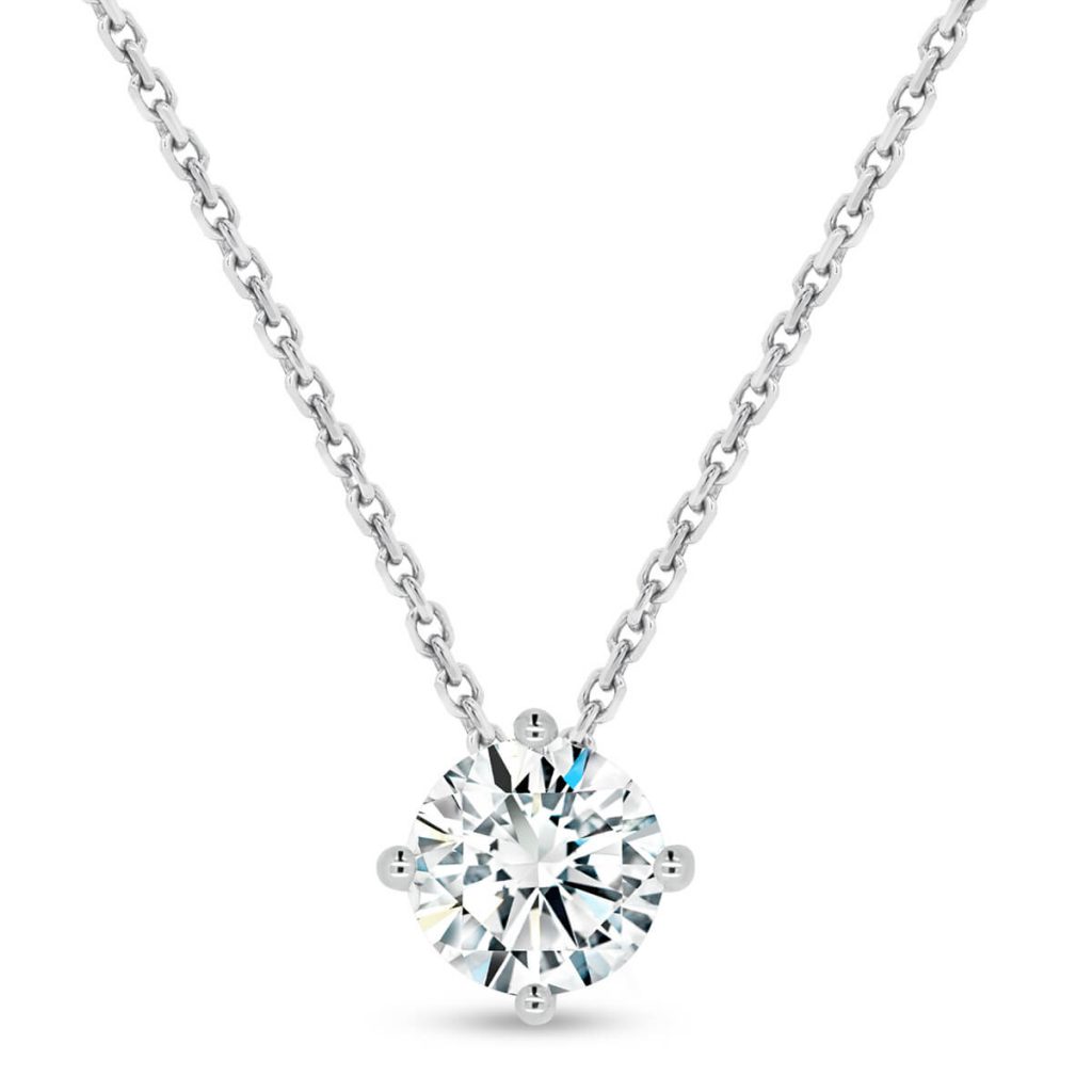 Ellaina One Carat Sliding Solitaire Pendant On Chain