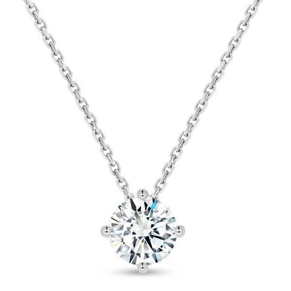 Ellaina 0.80-1.00ct 4-prong solitaire sliding necklace on chain