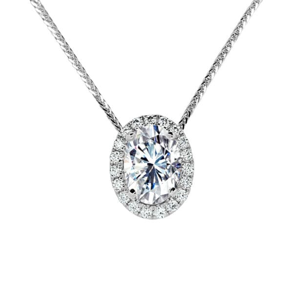 Majorie 1.00-1.50ct oval halo slider pendant