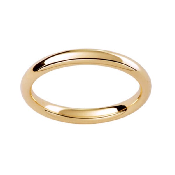 P302 Plain Contour Band In Polished 18K Gold