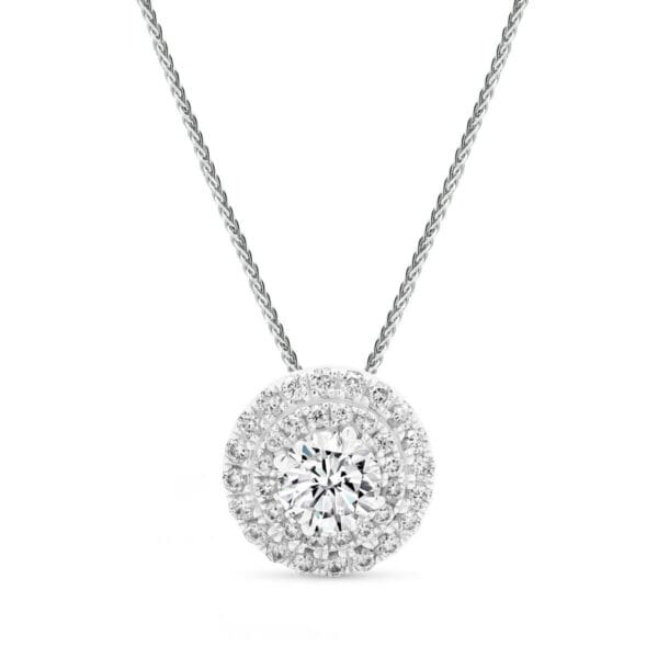 Sabrina 0.50-1.00ct double halo slider pendant