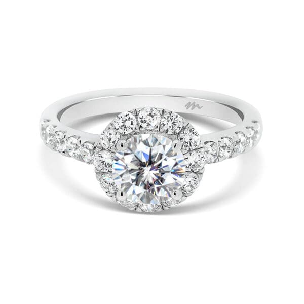 Bridget 1.00-Carat 4-Prong Set Halo Ring On Prong Set Band