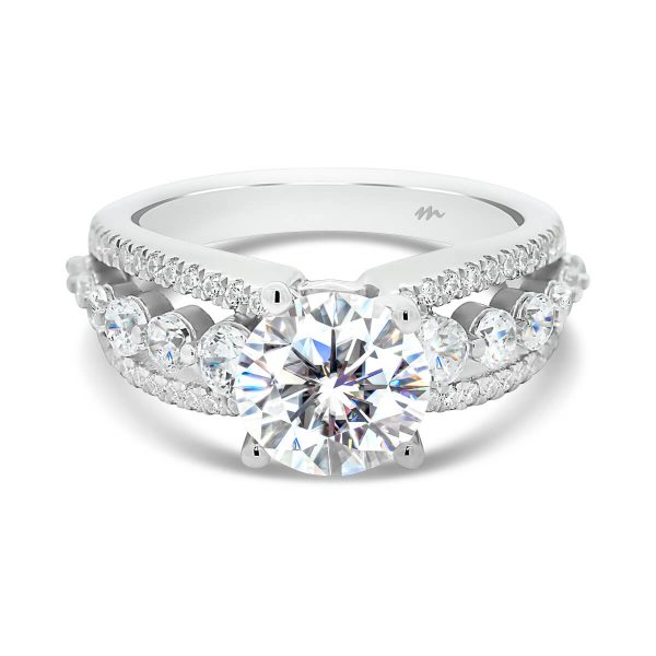 Chanel triple band engagement ring with bubble and breath band