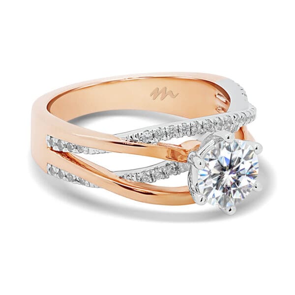 Frances Ring Assymetrical Interlocking Two-Tone Bands