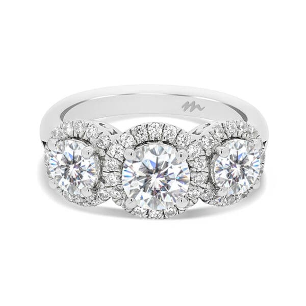 Trinity 3-Stone Halo Ring