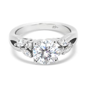 Willow Nature Inspired Engagement Ring With Clustered Side Stones