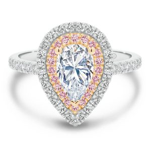 Barcelona Pear Pink Lab-Grown Diamond Double Halo