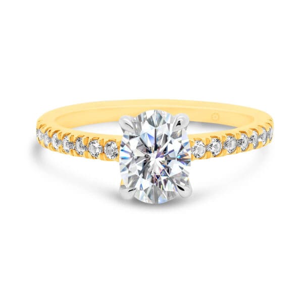 Tori 1.50-2.00 modern 4-prong oval solitaire Lab Grown Diamond engagement ring on a delicate prong set band