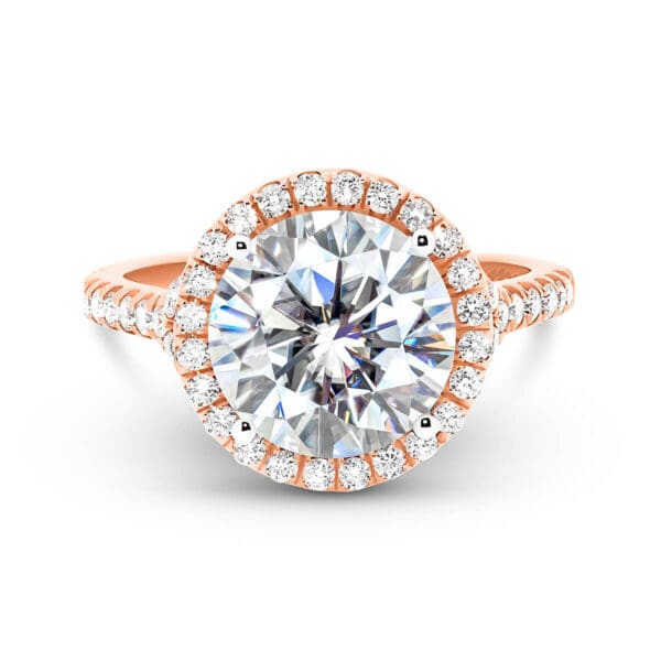 Aria 9.5-10.0 Round Moissanite Engagement Ring With Halo