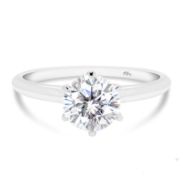 Annerley 6.5 delicate classic 6 prong solitaire on fine knife-edge band