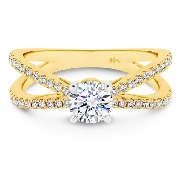 Livana 5.0 Moissanite Ring With Prong Set Criss Cross Crossover Band Unique Daily Ring