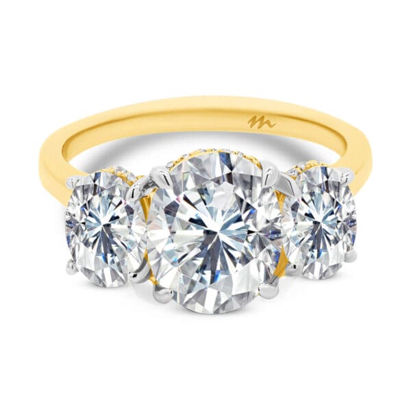 Matilda Ring 3.11Ct Oval Trilogy Ring With 1