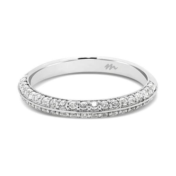 Arianne A Lab Grown Diamond Pave Set Knife Edge Half Band