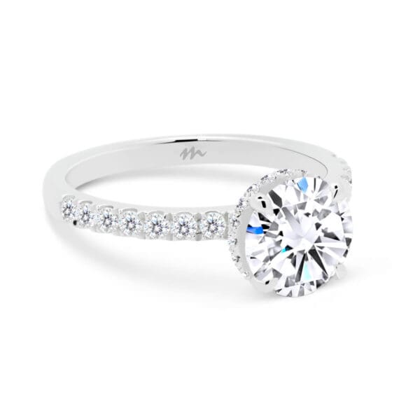 Darcy 1.50-2.00 round ring with hidden halo on delicate prong set half band