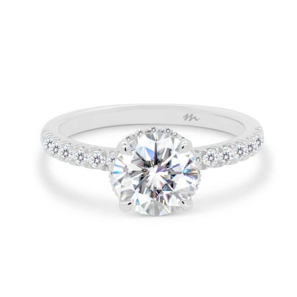 Darcy 7.5-8.0 Round Ring With Hidden Halo On Delicate Prong Set Half Band