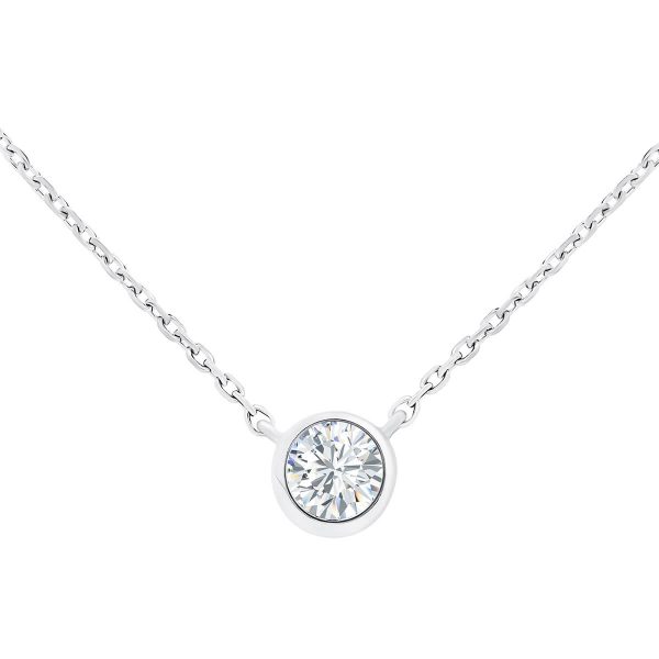 Rochnee 0.23-0.50ct small bezel diamond necklace