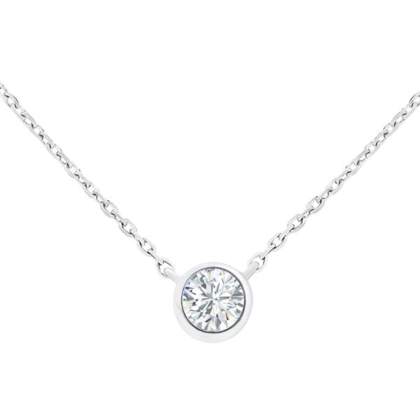 Rochnee 0.23-0.50Ct Small Bezel Diamond Necklace