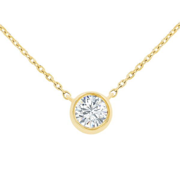 Small bezel diamond necklace