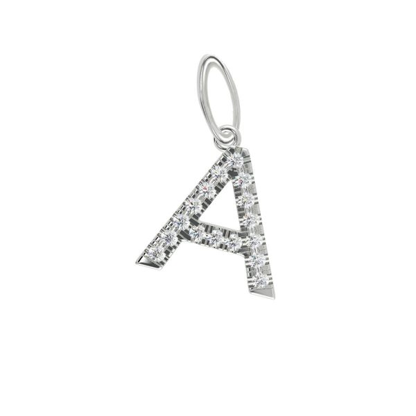 Small initial A alphabet pendant with lab grown diamonds