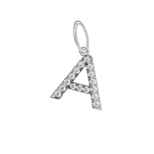 Small Initial A Alphabet Pendant With Lab Grown Diamonds