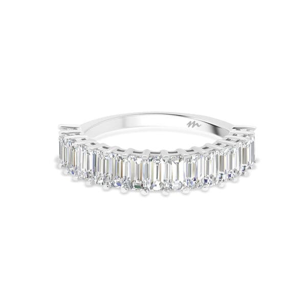 Astrid Emerald 4X2 Moissanite Half Eternity Band