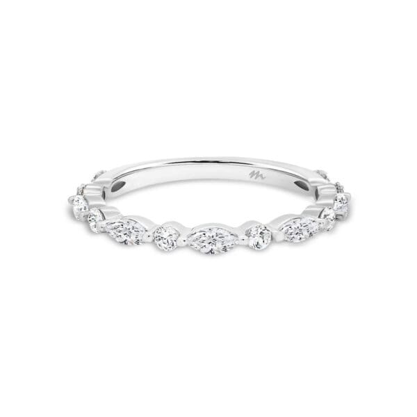 Evie Moissanite Marquise &Amp; Round Alternating Shared Prong 3/4 Band