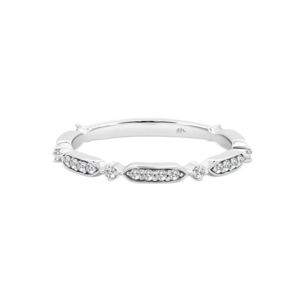 Sadie Lab Grown Diamond 3/4 Pave Set Band In Tapered Sections With Round Lab Grown Diamond