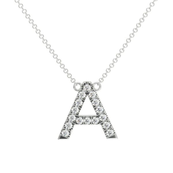 Small Initial A Lab Grown Diamond Alphabet Necklace On Fine Adjustable Chain