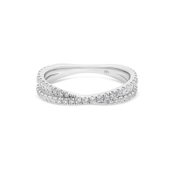 Tessa Moissanite 3/4 Crossover X Prong Set Band