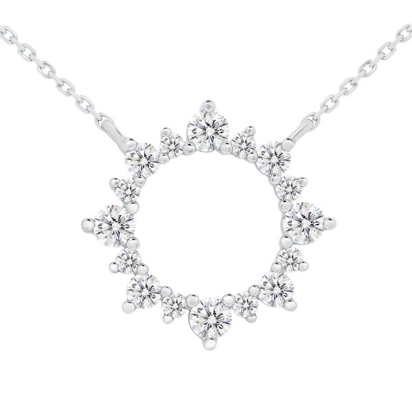 Aileen Small-Large unique eternity circle diamond pendant