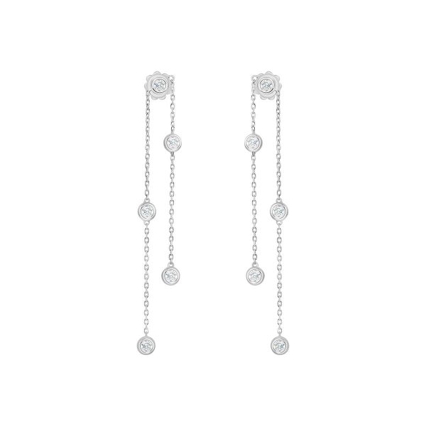 Georgie frong-back two-strand drop earrings with bezel set lab-grown diamonds