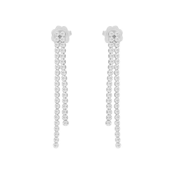 Grace 1.5 -1.7 Double-Strand Drop Earrings With Moissanite