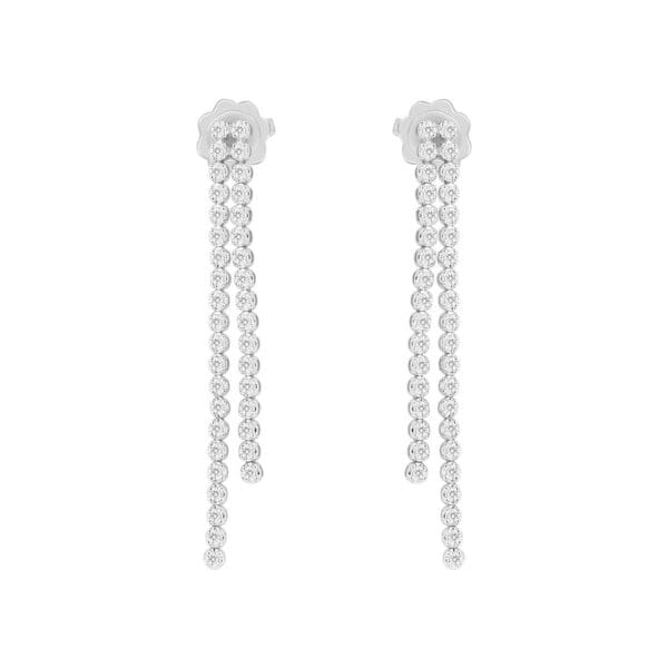 Grace 1.5 -1.7 double-strand drop earrings with Moissanite