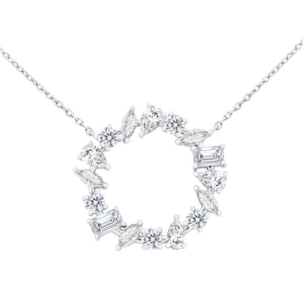 Celeste Lab Grown Diamond Fancy Cut Eternity Necklace On Adjustable Chain