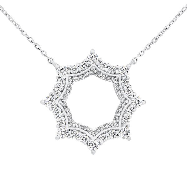 Constantine lab grown diamond accented snowflake necklace