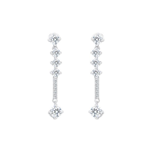 Elsie Round Short Earrings With Short-Length Pave And Round Drop Lab Grown Diamonds